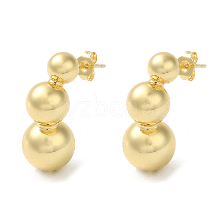 Rack Plating Brass Round Ball Dangle Stud Earrings EJEW-Q786-05G-1