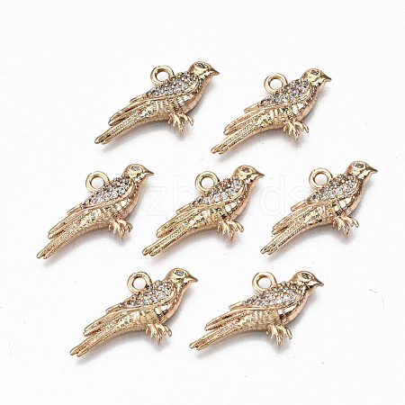 Brass Micro Pave Cubic Zirconia Pendants X-KK-S359-033-RS-1