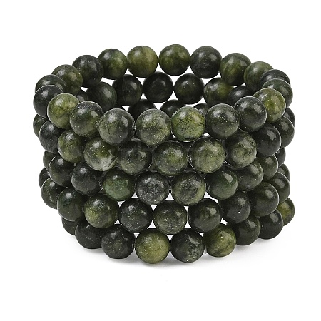 Natural Jade Beaded Stretch Bracelets BJEW-I253-10mm-07-1