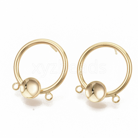 Brass Stud Earring Findings KK-T050-55G-NF-1