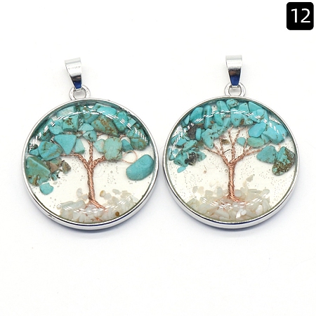 Synthetic Turquoise Pendants PW-WGDCF81-12-1