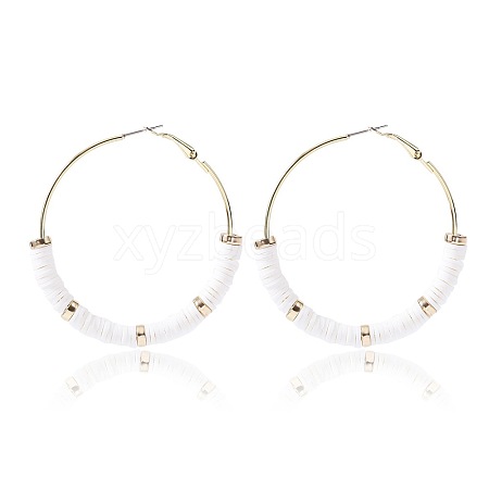 Bohemia Style Colorful Clay Beads Hoop Earrings JQ3310-5-1