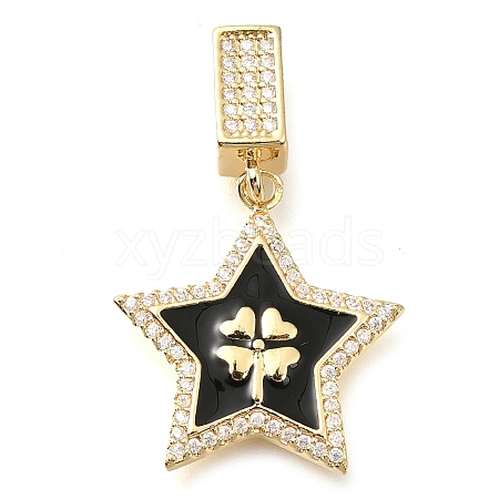 Brass Micro Pave Cubic Zirconia Pendants KK-S049-04G-A-1