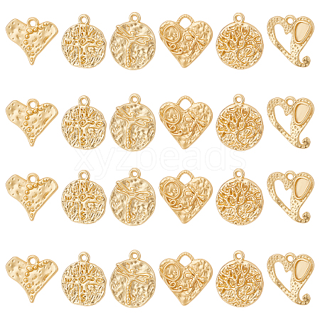 24Pcs 6 Style Alloy Pendants FIND-BC0001-97-1