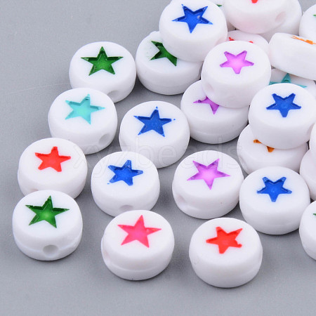 Opaque Acrylic Enamel Beads X-MACR-S273-34-1