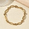 304 Stainless Steel Oval & Disc Link Bracelets & Necklaces Sets SJEW-D091-06G-4