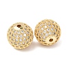 CZ Brass Micro Pave Cubic Zirconia Round Beads ZIRC-L017-05G-1