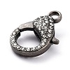 Alloy Rhinestone Lobster Claw Clasps PALLOY-L166-01B-3