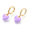 Ion Plating(IP) Enamel Heart Dangle Hoop Earrings EJEW-T018-01C-2