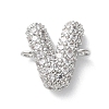 Brass Micro Pave Cubic Zirconia Letter Links KK-I717-04V-P-1