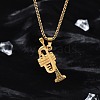 304 Stainless Steel Pendant Necklaces NJEW-H058-01G-2