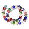 Handmade Millefiori Glass Heart Bead Strands LK-U001-03-2