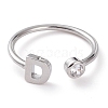 Brass Micro Pave Clear Cubic Zirconia Cuff Rings RJEW-J074-01P-D-1