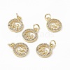 Brass Micro Pave Cubic Zirconia Charms KK-E068-VB198-4