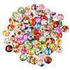 Flower Printed Glass Cabochons GGLA-SZ0001-15-1