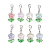 Flower Glass Pendant Decorations HJEW-JM02867-1