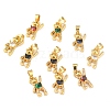 Brass Clear Cubic Zirconia Pendants ZIRC-J025-81G-1