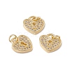 Brass Micro Pave Clear Cubic Zirconia Pendants KK-G439-16G-3