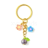 Flower Glass & Polymer Clay Pendant Keychain KEYC-JKC00639-02-1