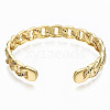 Brass Micro Pave Cubic Zirconia Curb Chain Cuff Bangles BJEW-T018-12G-02-NF-2