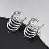 Brass Cuff Earrings for Women EJEW-U036-02P-1