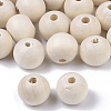 Unfinished Natural Wood Beads X-WOOD-S651-A10mm-LF-1