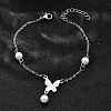 304 Stainless Steel Butterfly Link Bracelets BJEW-C098-01A-P-2