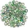 100Pcs Printed Transparent Resin European Beads RESI-PA0001-18A-1