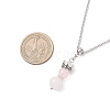 6Pcs 6 Colors Handmade Glass Beaded Prince with Crown Pendant 304 Stainless Steel Cable Necklaces for Women NJEW-JN05447-5