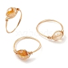 Oval Natural Citrine Finger Rings RJEW-JR00796-1