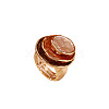 Three Flat Round Zinc Alloy Enamel Stretch Finger Rings WGEE978-07-3