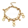 Infinity and Round Ball Charm Multi-strand Bracelet BJEW-G639-06G-1