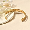 304 Stainless Steel Open Cuff Bangles for Women BJEW-Z083-02G-05-3