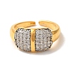 Brass Micro Pave Cubic Zirconia Cuff Rings for Women RJEW-G325-11E-GP-2