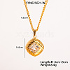 Retro Rhombus Stainless Steel Cubic Zirconia Pendant Necklaces for Women LS-CQ6357-3-1