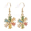 Alloy Enamel Snowflake Dangle Earrings for Christmas EJEW-JE04461-1