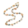 Natural Agate & Synthetic Non-magnetic Hematite Chip Beaded Necklaces NJEW-H047-06G-2