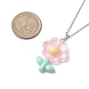 Resin Flower Pendant Necklaces NJEW-JN04727-5