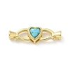 Brass Heart Fold Over Clasps KK-Z083-05G-02-1