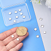 15Pcs 925 Sterling Silver Square Cabochon Settings STER-PH0003-99-3