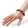 Natural Black Stone Round Beads Stretch Bracelets BJEW-JB06606-04-2