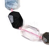 Natural Quartz Crystal/Rose Quartz & Agate/Tourmaline & Indian Agate Beads Strands G-B125-P26-01-3