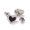 Heart 304 Stainless Steel Acrylic Stud Earrings STAS-D188-11-5