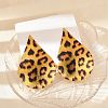 Leopard Print Alloy Dangle Stud Earrings EJEW-K304-01E-G-4