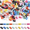 1000pcs 10 Colors Opaque Acrylic Slide Charms OACR-SC0001-37B-1