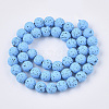 Spray Painted Natural Lava Rock Beads Strands G-N0324-B-04-2