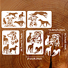 4Pcs 4 Styles PET Hollow Out Drawing Painting Stencils DIY-WH0394-0133-2