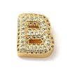 Brass Micro Pave Clear Cubic Zirconia Charms ZIRC-C009-01G-B-1