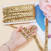 Sparkle Polyester Wavy Lace Trim Ribbon OCOR-WH0082-563B-3