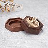 Hexagon Wooden Finger Ring Boxes CON-WH0085-66-2